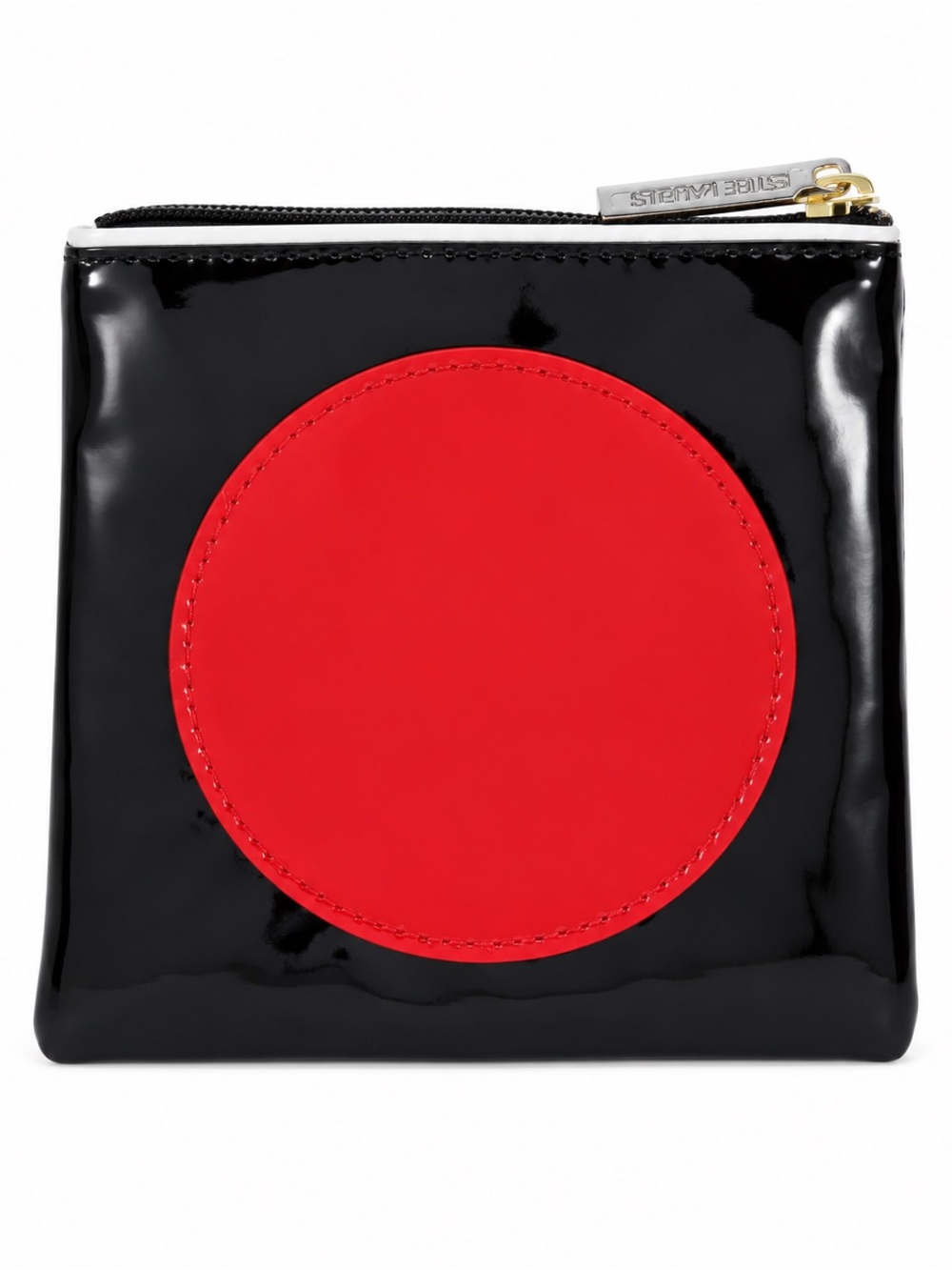 Estee Lauder Blue Patent Cosmetic Pouch with Red Circle